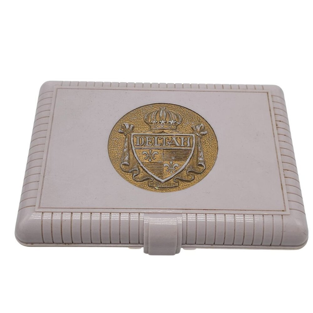 Vintage Deltah Necklace Case With Gold Crest Design BOX ONLY